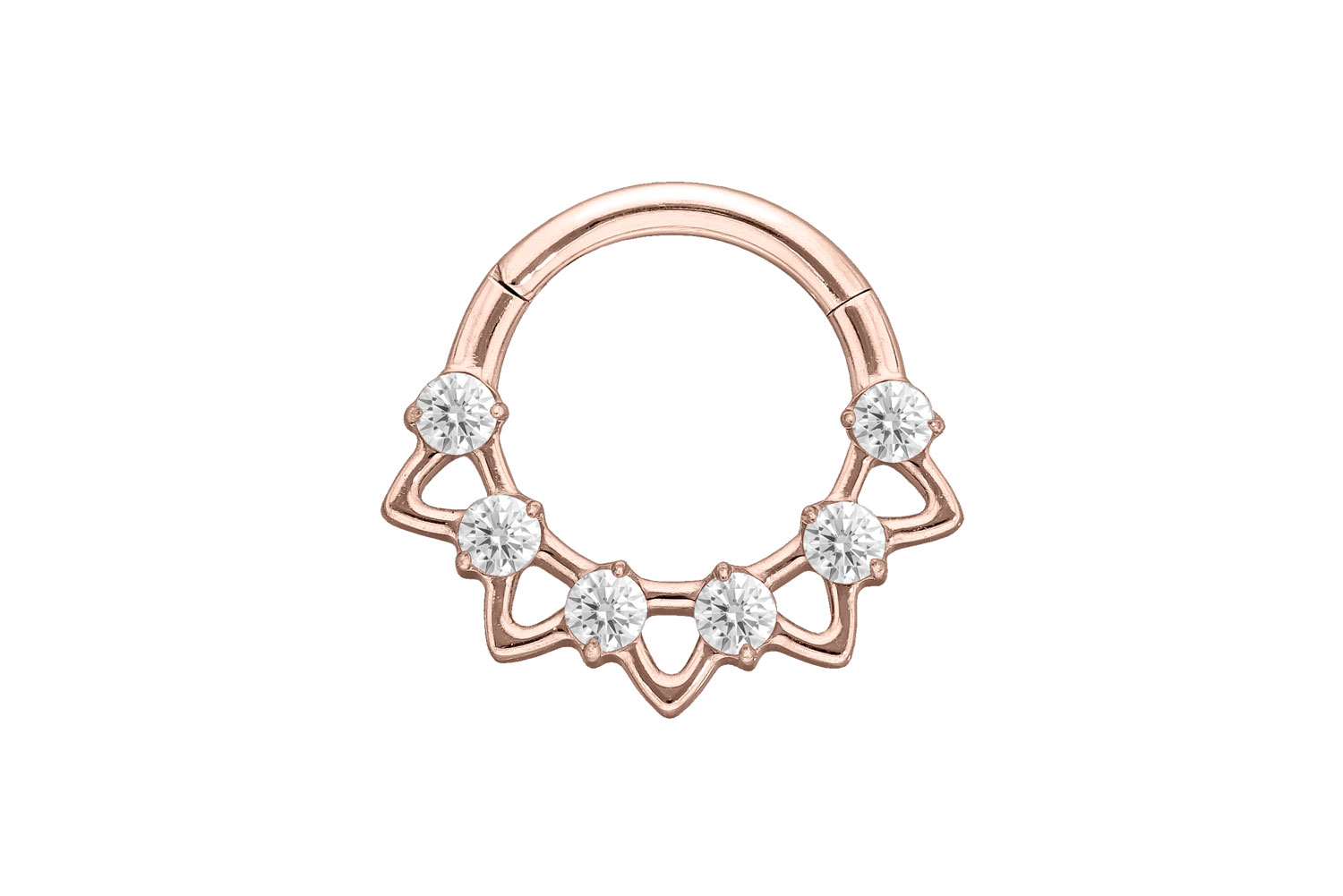 Titan Segmentring Clicker Piercing KRISTALLE + SPITZEN